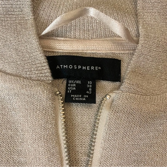 Atmosphere Glitter Cardigan Sweater Jacket Silver Gold Small 6 Metallic Evening - Picture 3 of 11